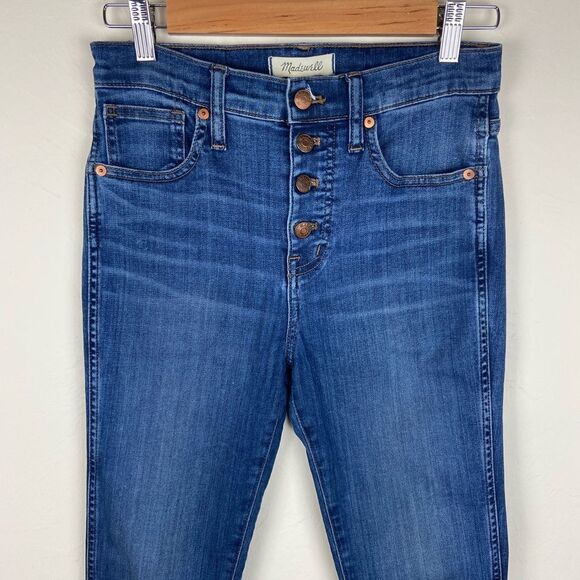 Madewell 10” High-Rise Skinny Button-Fly Raw Hem Jeans - Picture 4 of 8